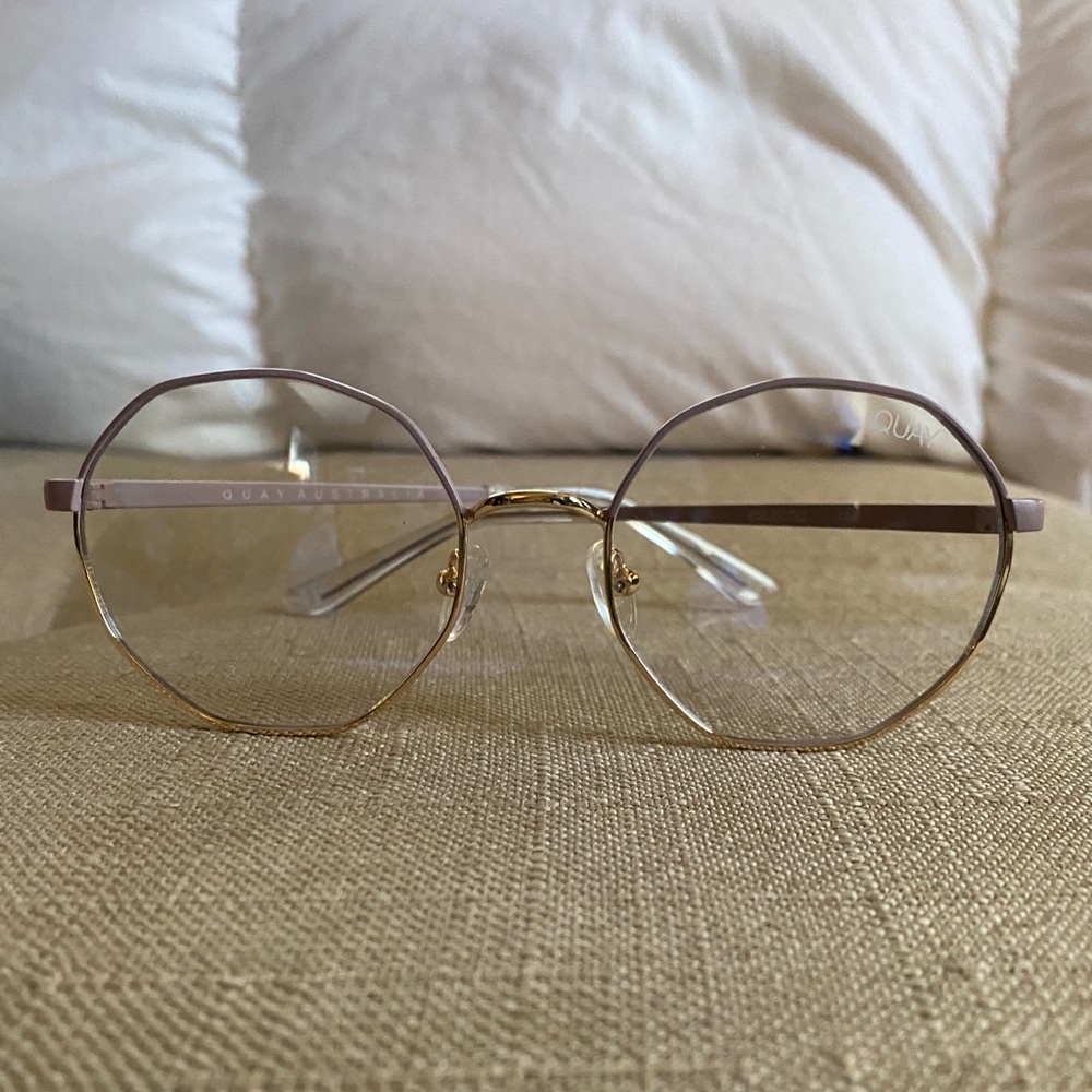 Quay Eclectic Pink/Gold Blue light Glasses